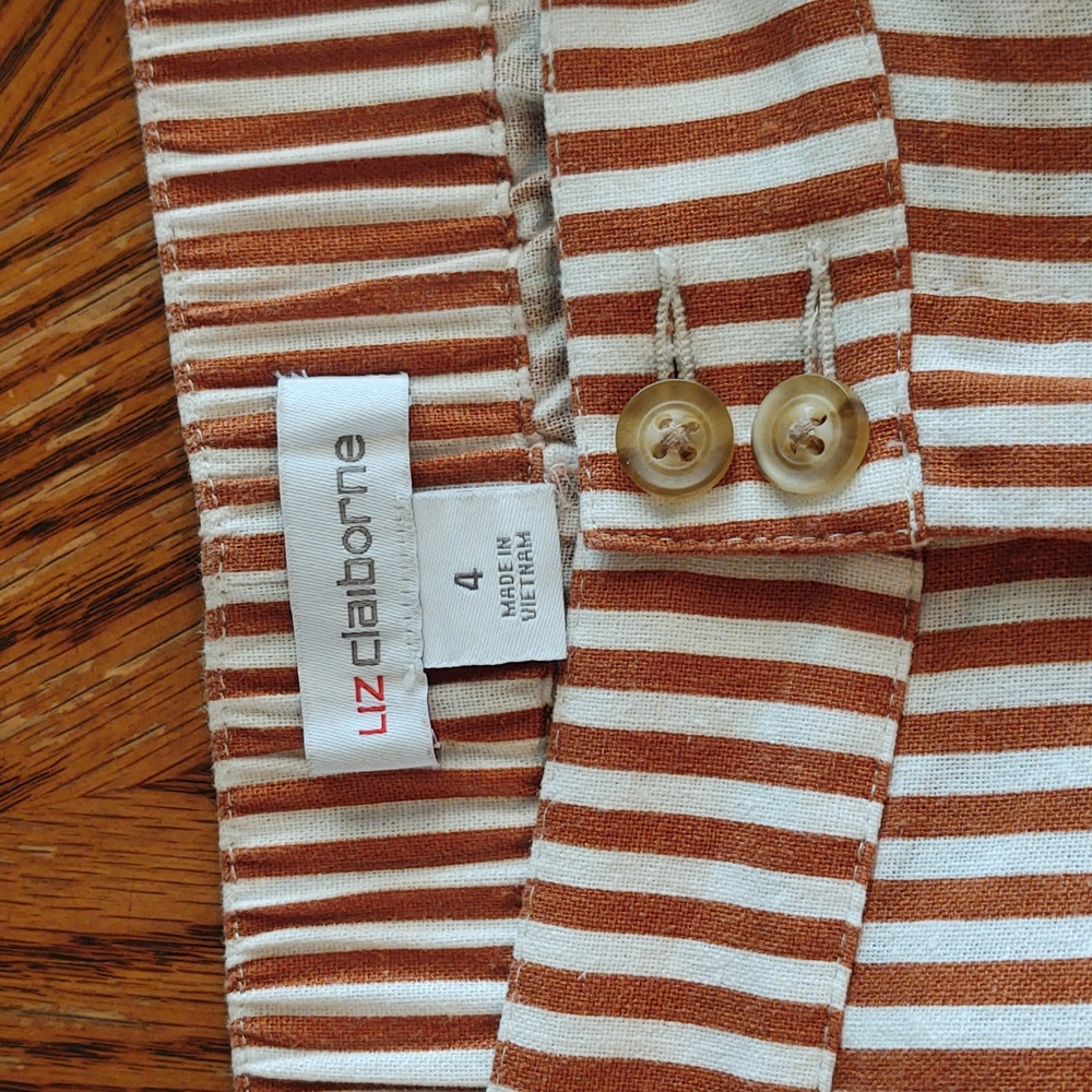 Liz Claiborne Bundle of Back Elastic Pleated Side Pocket Linen Shorts 4 - Picture 9 of 11